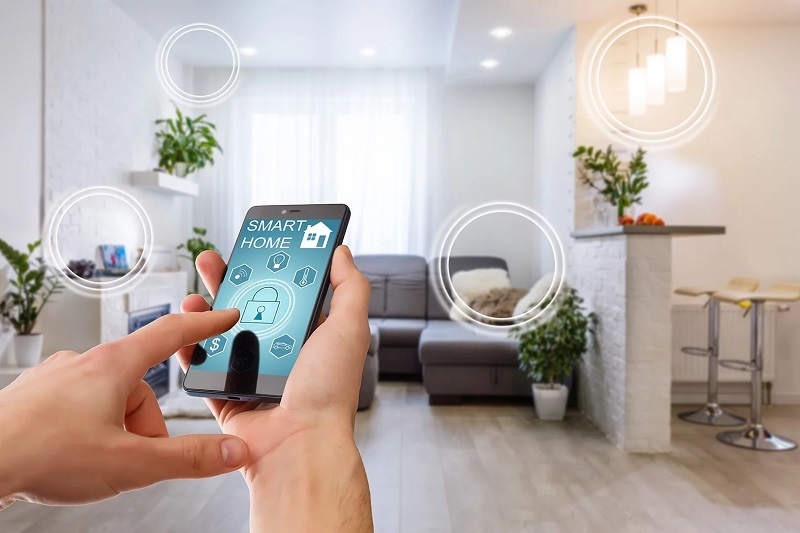 person using phone for a smart home integration